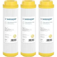 Wessper 3x Wasserfilter Kartusche 10 Zoll – Enthärtungspatrone 25,2 cm gegen Kalk, Chlorgeruch & hartes Wasser