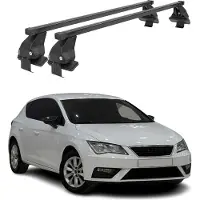 Menabo Dachträger Grundtäger für Seat Leon mk3 2012-2020 50kg Stahl Schwarz 2x
