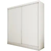 Beautysofa | Kleiderschrank MARIO 200 cm Weiß – Moderner Schrank ohne Spiegel, mit Schiebetüren, Minimalistisches Design