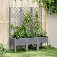 Prolenta Maison Exclusive - Pflanzkübel mit Rankgitter Blaugrau 120x40x142 cm PP