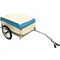 StarTech.com Fahrrad-Lastenanhänger - Gepäckanhänger - 50 kg Traglast - Wasserdichte PVC-Plane - Für Mountainbikes 61–66 cm Laufräder - Stahl & Aluminium - Blau