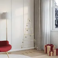 vidaXL "Schlussverkauf" Metall Weihnachtsbaum(1 pc) - Kunstbaum/Tannenbaum - Gold 148 cm Pulverbeschichteter Stahl C8181