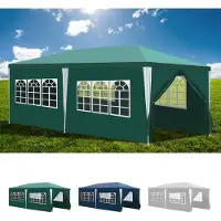 Jayseuw Pavillon 3x6m, Festzelt Gartenzelt Wasserdicht, UV-Schutz, mit 5 Seitenteilen und 1 Eingängen, für Garten Terrasse Feier Party, Grün
