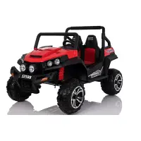 Beneo Kinder-Elektroauto RSX, rot - 2x12V, 4 X MOTOR, 2,4 GHz Fernbedienung, Zwei Kunstledersitze, Weiche EVA Räder, FM Radio, Bluetooth