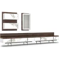 AEA Modern Luxus Wohnwand 2x TV-Ständer Komplett Wandschrank Hänge Vitrine