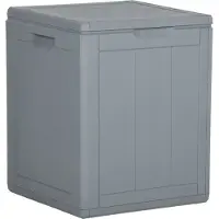 The Living Store Garten-Aufbewahrungsbox 90 L Grau PP Rattan