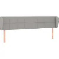 Syfax Kopfteil mit Ohren Hellgrau 183x23x78/88 cm Stoff