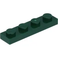 LEGO 1x4 Platte 3710 - 250 Stück Dunkelgrün