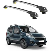 TURTLE DACHTRÄGER AIR-1 FIAT FIORINO ALL 2008 - 2024 (Tube Rails) , Silber