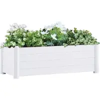 vidaXL Garten-Hochbeet PP Weiß 100x43x35 cm , Gabionen Design 2024