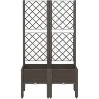 vidaXL "Winterschlussverkauf "Pflanzkübel/Garten-Hochbeet - CLORIS - Pflanzkasten - mit Rankgitter Braun 80x40x142 cm PP - DEMöbel7243837
