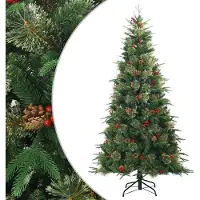 Syfax Künstlicher klappbarer Weihnachtsbaum mit Ständer Grün 240 cm