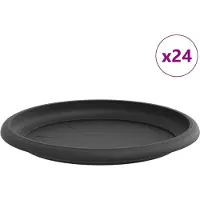Syfax Runde Blumenplatte 24 pcs Schwarz Ø 17,5 x 2 cm Kunststoff