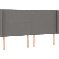 Syfax Kopfteil mit Ohren Dunkelgrau 183x16x118/128 cm Stoff