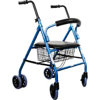 Mobiclinic Rollator Klappbar Aluminium Sitz und Rückenlehne Blau Paterna Clinicalfy