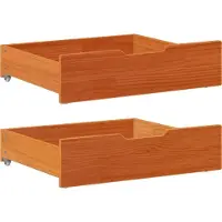 Syfax Bettschubladen 2 Stk. Wachsbraun 75x55x17 cm Massivholz Kiefer