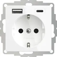 USB Schutzkontakt-Steckdose mit -Ladeausgang - 1-fach (Modell: 2U-449511)