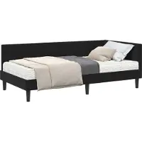 Syfax Eckbettgestell mit Matratze Sonstiges 2 pcs Schwarz Samt