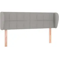 Syfax Kopfteil mit Ohren Hellgrau 147x23x78/88 cm Stoff