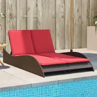 vidaXL CLORIS Sonnenliege mit Kissen Braun 114x205x73 cm Poly Rattan - Gartenliegen 368294