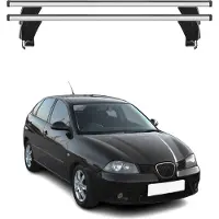 Omac Menabo Dachträger Grundtäger für Seat Ibiza mk3 2002-2008 50kg Alu Silber 2 tlg