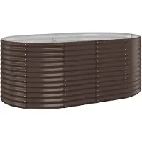 Syfax Hochbeet Pulverbeschichteter Stahl 175x100x68 cm Braun