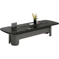 AEA Modern Konferenztisch Elegantes Design Schwarze Tischplatte Große Arbeitsfläche