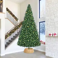 Prolenta Maison Exclusive - Weihnachtsbaumkragen Rund Braun 90 x 90 x 28 cm Wasserhyazinthe