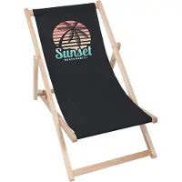 Dreamroots Liegestuhl klappbar Holz bis zu 130 kg, Sonnenliege klappbar mit 3-stufiger Neigungsregulierung der Rückenlehne, Sunset Beach Party