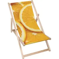 Dreamroots Liegestuhl klappbar Holz, Buchenholz bis zu 130 kg, Sonnenliege klappbar mit 3-stufiger Neigungsregulierung der Rückenlehne, Orange