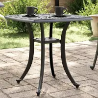 Prolenta Maison Exclusive - Gartentisch Schwarz 53x53x53 cm Aluminiumguss