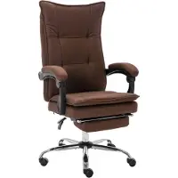 Syfax Bürostuhl Braun Stoff ergonomisch, mit Liegefunktion, Fußstütze, höhenverstellbar, neigbar, 64x68x113-120 cm