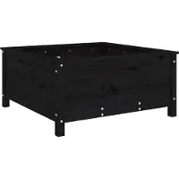 vidaXL "WINTER SALE"Pflanzkübel - Blumenkasten - Schwarz 82,5x82,5x39 cm Massivholz Kiefer - Beete Einfacher Aufbau NEU9466935