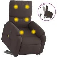 vidaXL "Winteraktion" Massagesessel mit Aufstehhilfe Dunkelbraun Stoff - Fernseh- & Relaxsessel CC8137