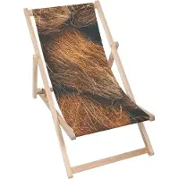 Dreamroots Liegestuhl klappbar Holz, Buchenholz bis zu 130 kg, Sonnenliege klappbar mit 3-stufiger Neigungsregulierung der Rückenlehne, Coconut