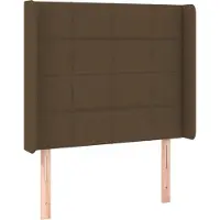 Syfax Kopfteil mit Ohren Dunkelbraun 103x16x118/128 cm Stoff