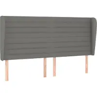 Syfax Kopfteil mit Ohren Dunkelgrau 183x23x118/128 cm Stoff