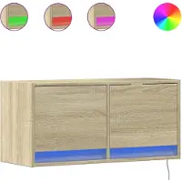 vidaXL TV-Wandschrank mit LED-Beleuchtung Sonoma-Eiche 80x31x38 cm