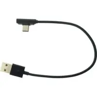 System-S USB 3.1 Type C Stecker 90° gewinkelt zu USB A 2.0 Stecker Kabel Datenkabel Ladekabel 25 cm