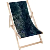 Dreamroots Liegestuhl klappbar Holz bis zu 130 kg, Sonnenliege klappbar mit 3-stufiger Neigungsregulierung der Rückenlehne, Waterfall