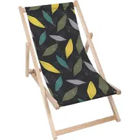 Dreamroots Liegestuhl klappbar Holz, bis zu 130 kg, Sonnenliege klappbar mit 3-stufiger Neigungsregulierung der Rückenlehne, Simple Scandi Pattern