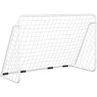 Syfax Fußballtor mit Netz Weiß 180x90x120 cm Stahl