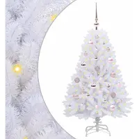 Syfax Künstlicher klappbarer Weihnachtsbaum Weiß 120 cm PVC und Stahl