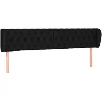 Syfax Kopfteil mit Ohren Schwarz 203x23x78/88 cm Stoff