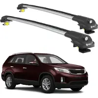 TURTLE DACHTRÄGER AIR-1 KIA SORENTO XM 2010 - 2015 (Raised Rails) , Silber