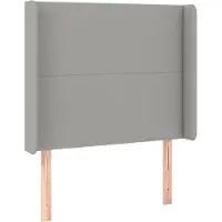 Syfax Kopfteil mit Ohren Hellgrau 93x16x118/128 cm Stoff