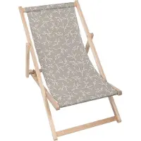 Dreamroots Liegestuhl klappbar Holz, Buchenholz bis 130 kg, Sonnenliege klappbar mit 3-stufiger Neigungsregulierung der Rückenlehne, Autumn Branches