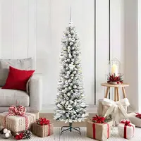 vidaXL "Schlussverkauf" Künstlicher Weihnachtsbaum(1 pc) - Kunstbaum/Tannenbaum - mit 150 LEDs mit Ständer Weiß 150 cm C7552