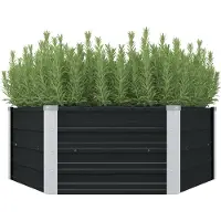 Prolenta Maison Exclusive - Hochbeet Anthrazit 129 x 129 x 45 cm Verzinkter Stahl