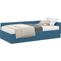 Syfax Eckbettgestell mit Matratze Sonstiges 2 pcs Blau Samt